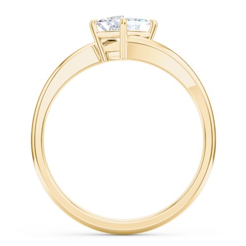 Diamond Solitaire Bypass Engagement Ring