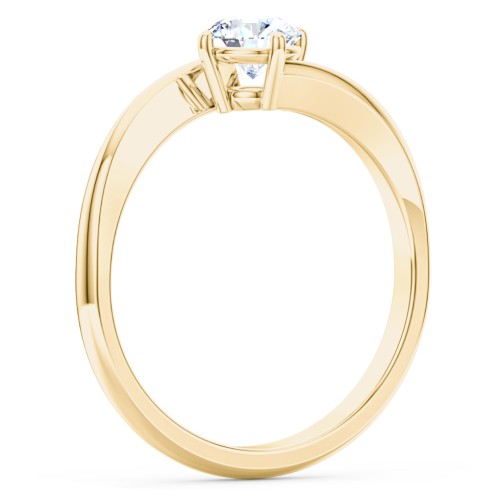Diamond Solitaire Bypass Engagement Ring