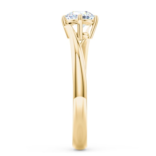 Diamond Solitaire Bypass Engagement Ring