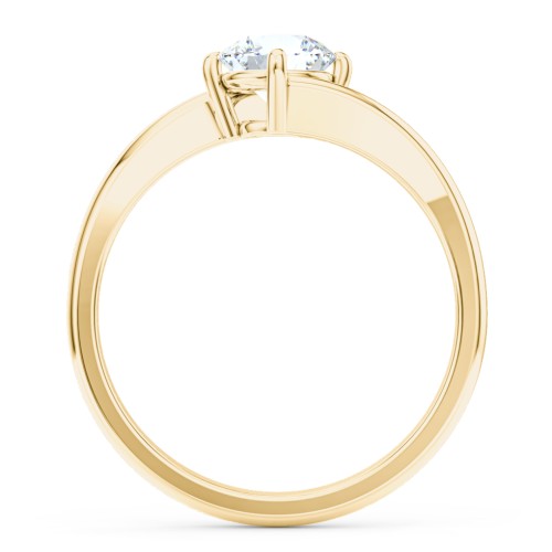 Diamond Solitaire Bypass Engagement Ring – 10K Yellow Gold