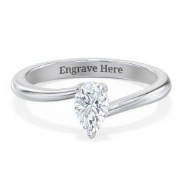 Diamond Solitaire Bypass Engagement Ring