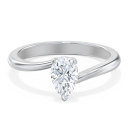 Diamond Solitaire Bypass Engagement Ring