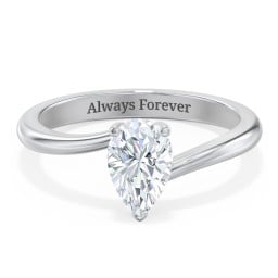 Diamond Solitaire Bypass Engagement Ring