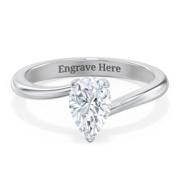 Diamond Solitaire Bypass Engagement Ring