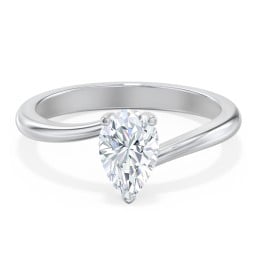 Diamond Solitaire Bypass Engagement Ring