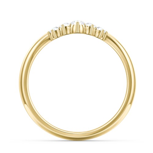 V-Shape Band Ring with Graduated Diamonds