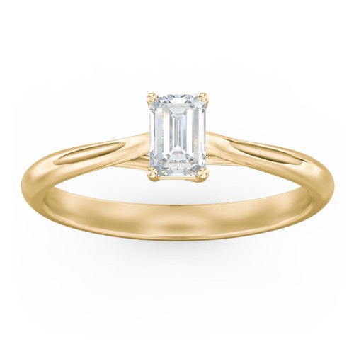 Classic Solitaire Engagement Ring – 10K Yellow Gold