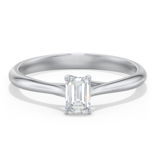 Classic Solitaire Engagement Ring – 14K White Gold