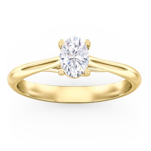 Classic Solitaire Engagement Ring – 10K Yellow Gold