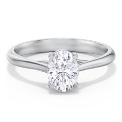 Classic Solitaire Engagement Ring – 14K White Gold