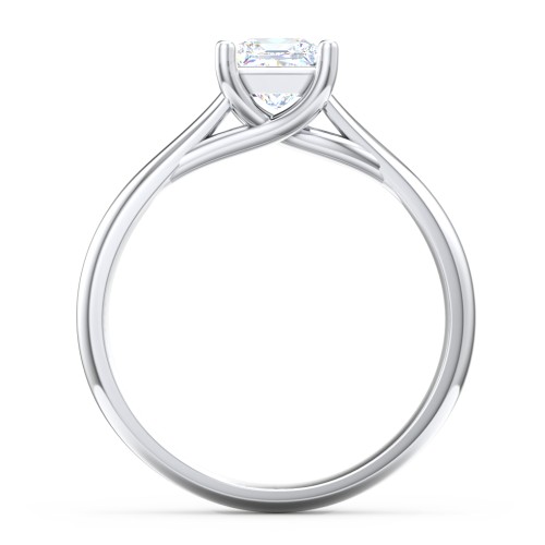 Classic Solitaire Engagement Ring – 14K White Gold