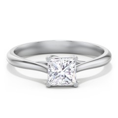 Classic Solitaire Engagement Ring – 14K White Gold