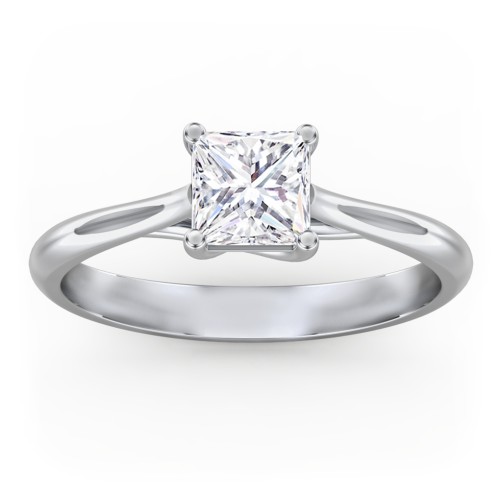 Classic Solitaire Engagement Ring – 14K White Gold