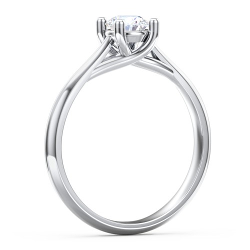 Classic Solitaire Engagement Ring – 14K White Gold