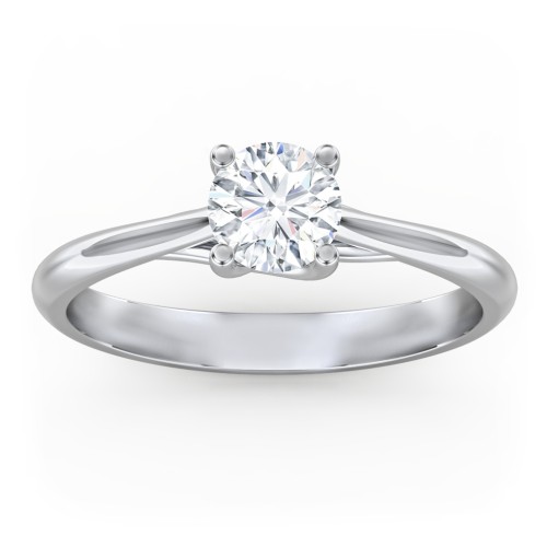 Classic Solitaire Engagement Ring – 14K White Gold