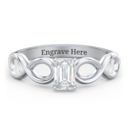 Diamond Solitaire Engagement Ring with Infinity Band