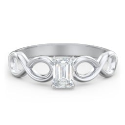 Diamond Solitaire Engagement Ring with Infinity Band