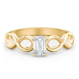 Diamond Solitaire Engagement Ring with Infinity Band