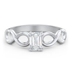 Diamond Solitaire Engagement Ring with Infinity Band