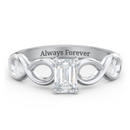 Diamond Solitaire Engagement Ring with Infinity Band