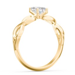 Diamond Solitaire Engagement Ring with Infinity Band in 10K Solid Yellow Gold