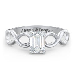 Diamond Solitaire Engagement Ring with Infinity Band