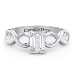 Diamond Solitaire Engagement Ring with Infinity Band