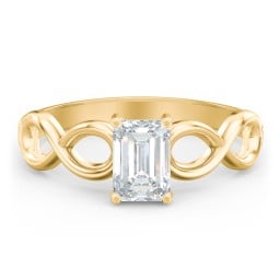Diamond Solitaire Engagement Ring with Infinity Band