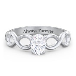 Diamond Solitaire Engagement Ring with Infinity Band