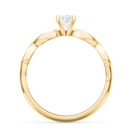 Diamond Solitaire Engagement Ring with Infinity Band – 10K Yellow Gold