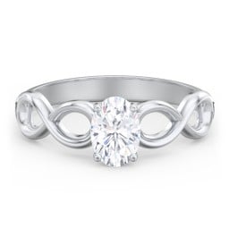 Diamond Solitaire Engagement Ring with Infinity Band