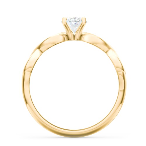 Diamond Solitaire Engagement Ring with Infinity Band – 10K Yellow Gold
