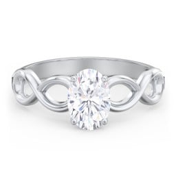 Diamond Solitaire Engagement Ring with Infinity Band