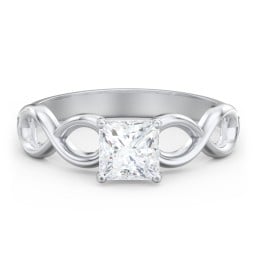 Diamond Solitaire Engagement Ring with Infinity Band
