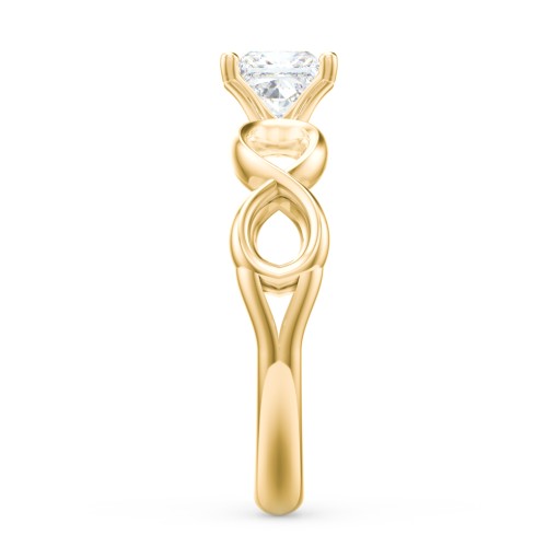 Diamond Solitaire Engagement Ring with Infinity Band
