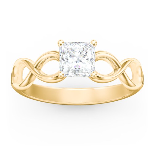 Diamond Solitaire Engagement Ring with Infinity Band