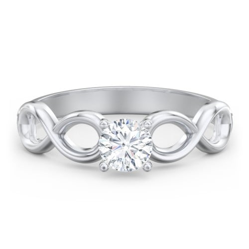 Diamond Solitaire Engagement Ring with Infinity Band