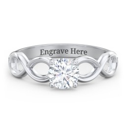 Diamond Solitaire Engagement Ring with Infinity Band