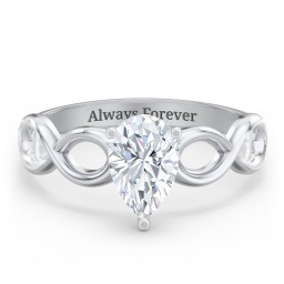 Diamond Solitaire Engagement Ring with Infinity Band