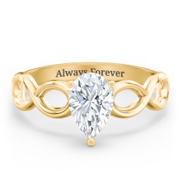 Diamond Solitaire Engagement Ring with Infinity Band in 10K Solid Yellow Gold with 04LABDIAM-PE-1.00-VS2-G-G