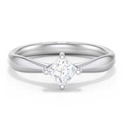 Classic Diamond Solitaire with 4 Prong Setting – 14K White Gold