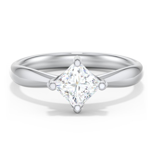 Classic Diamond Solitaire with 4 Prong Setting – 14K White Gold