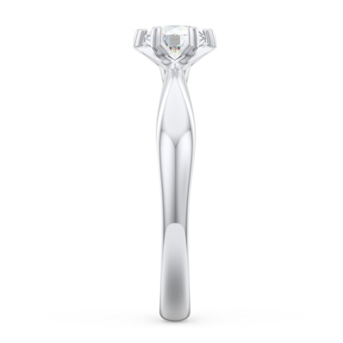 Classic Diamond Solitaire with 6 Prong Setting – 14K White Gold