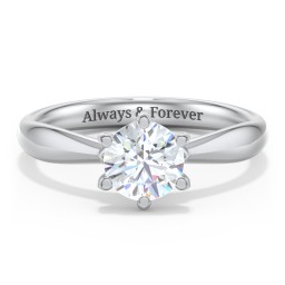 Classic Diamond Solitaire with 6 Prong Setting