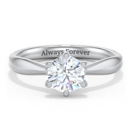 Classic Diamond Solitaire with 6 Prong Setting