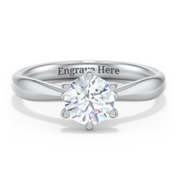 Classic Diamond Solitaire with 6 Prong Setting