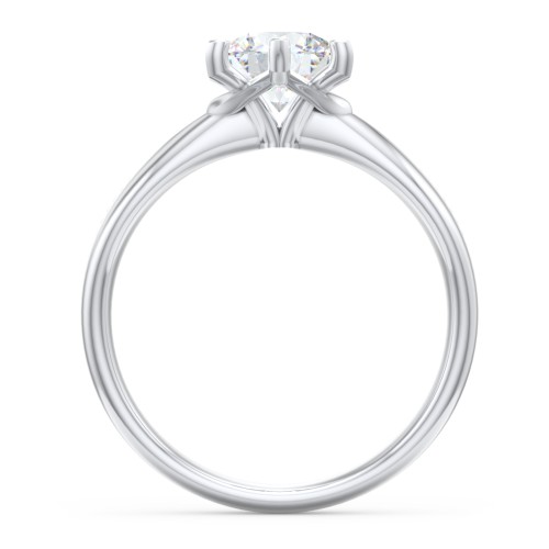 Classic Diamond Solitaire with 6 Prong Setting – 14K White Gold
