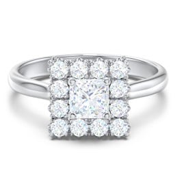 Classic Diamond Halo Engagement Ring