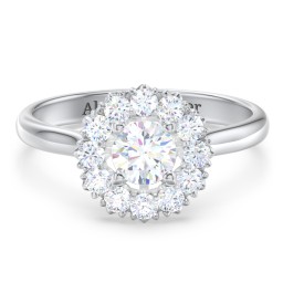 Classic Diamond Halo Engagement Ring