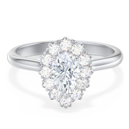 Classic Diamond Halo Engagement Ring